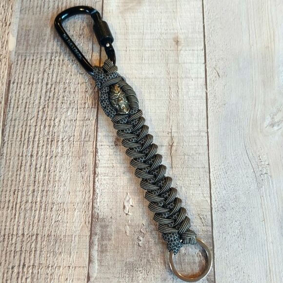 handmade Other - Handmade Monkey King Paracord Keyholder Carabiner Clip & Keyring Brown Black